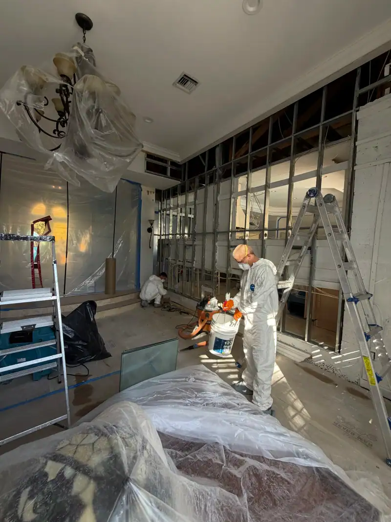24/7 Service Pros water damage inspection and drying equipment on a restoration job