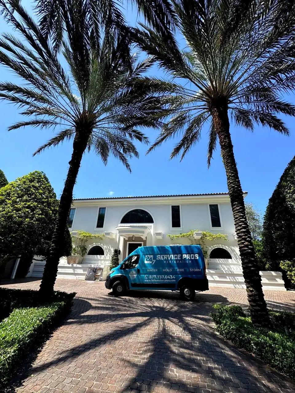 24/7 Service Pros restoration van — Mold Inspection